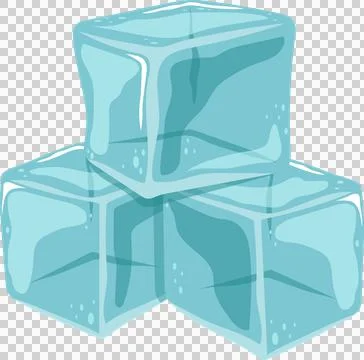 A refreshing stack of translucent, cyan-colored ice cubes, ready to cool an.. Stock Illustration