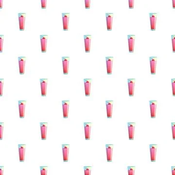 Refreshing strawberry smoothie drink pattern wallpaper background Stock Illustration