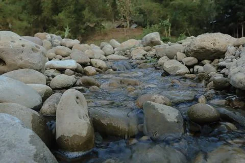 Refreshing Stream Through Rocky Terrain Stock Photos