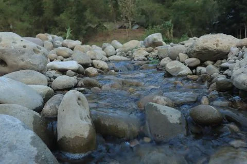 Refreshing Stream Through Rocky Terrain Stock Photos
