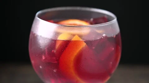 Refreshing Summer Citrus Fruit Sangria circling video Stock Footage 304423656