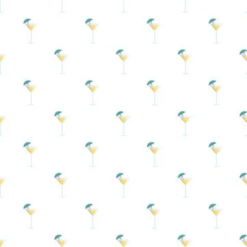 Refreshing summer cocktail pattern displaying tropical drinks Stock Illustration