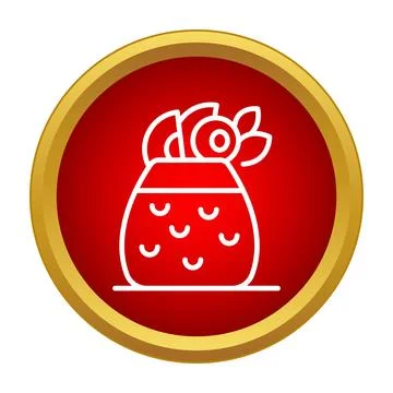 Refreshing summer drink cocktail fruit button icon Stock Illustration