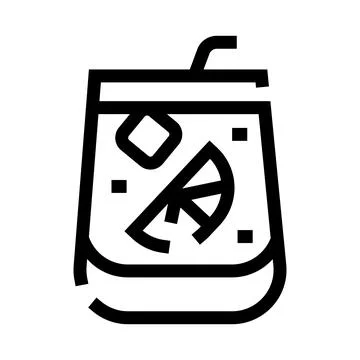 Refreshing summer drink icon with citrus and ice cubes Stock Illustration