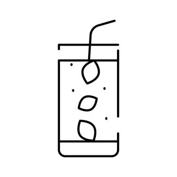 Refreshing summer drink icon outline illustration symbolizing healthy beverag Stock Illustration