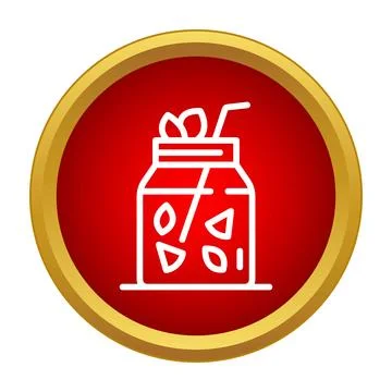 Refreshing summer drink icon with a straw Stock Illustration
