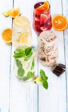 Refreshing summer drinks Stock Photos