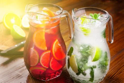Refreshing summer drinks Stock Photos
