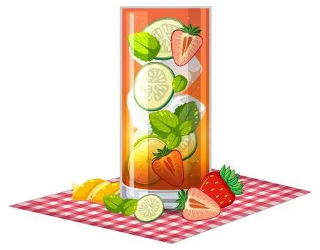 Refreshing Summer Fruit Drink Stock Illustration