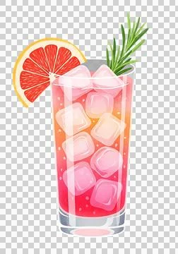 Refreshing Summer Pink Lemonade Drink with Ice and Fruit Garnish Stock Illustration