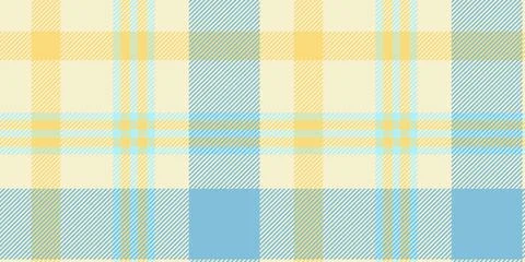 A refreshing tartan plaid pattern in light blue and yellow hues with overlapp Stock Illustration