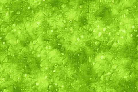 Refreshing texture of a green fruit with water droplets on it Stock Photos