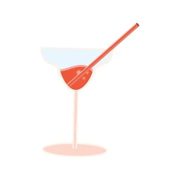 Refreshing tropical cocktail symbolizing beach parties, exotic vacations, summer Illustration