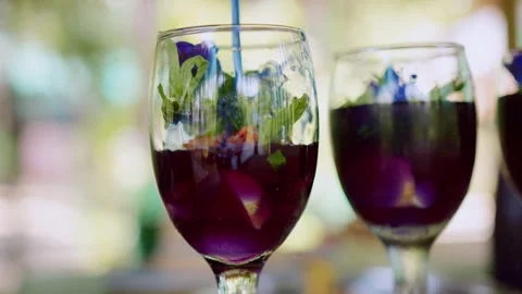 Refreshing tropical drink preparation using mint, ginger, lemongrass, and 스톡 동영상 301541682