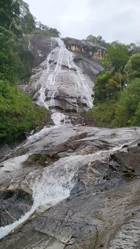Refreshing waterfall stream in Jelawang waterfall. Stock Footage 171123632