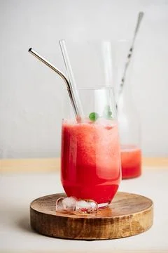 Refreshing watermelon Agua fresca drink. Stock Photos