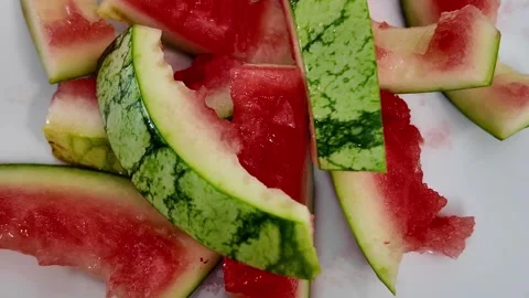 Refreshing Watermelon Rinds Delight Stock Footage 285958307