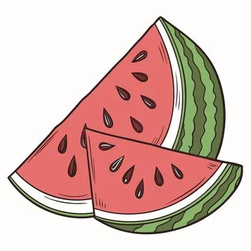 Refreshing Watermelon Slice Vector Illustration with Seeds for Summer Stock Illustration