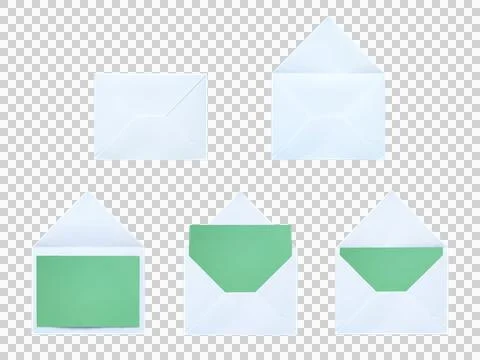 Refreshing white envelopes with mint green blank cards designed for spa ret.. Stock Photos