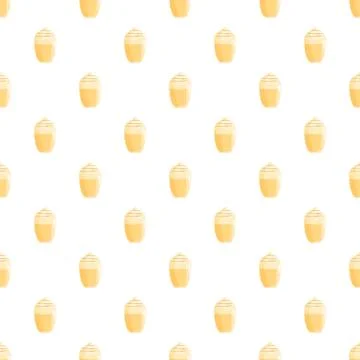 Refreshing yellow cream drink pattern on white background Illustrazione stock
