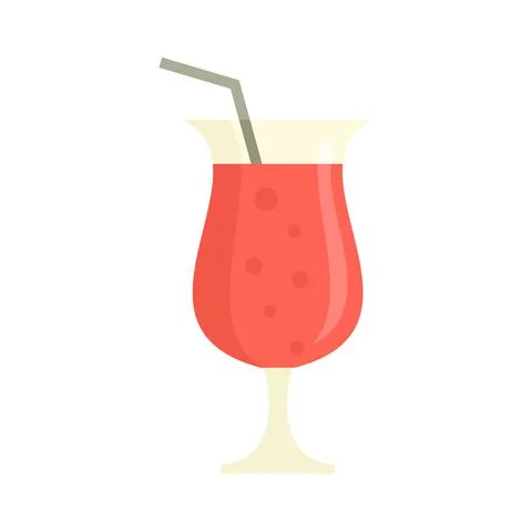 Refreshment cocktail icon flat isolated vector Stock Illustration