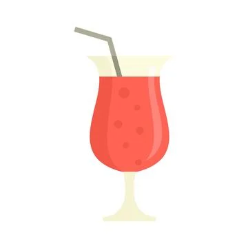 Refreshment cocktail icon flat isolated Stock Illustration