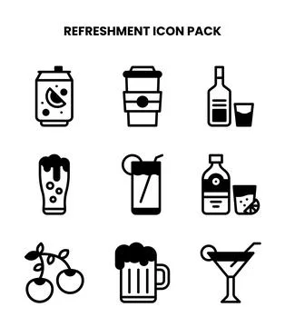 Refreshment DuoTone Graphics Icons Pack Illustrazione stock