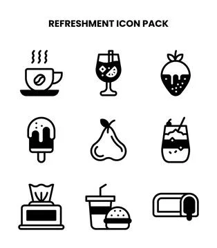 Refreshment DuoTone Icons Pack イラスト素材