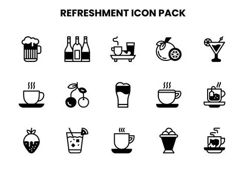 Refreshment DuoTone Scalable Icons Pack Stock Illustration