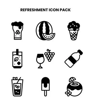 Refreshment DuoTone Vector Icons Pack Ilustración de archivo