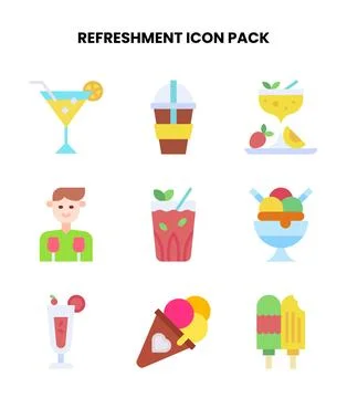 Refreshment Flat UI Icons Pack イラスト素材