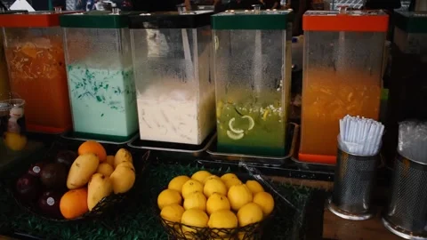 Refreshment food stall Stock Footage 201771969