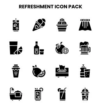 Refreshment Glyph UI Icons Pack イラスト素材