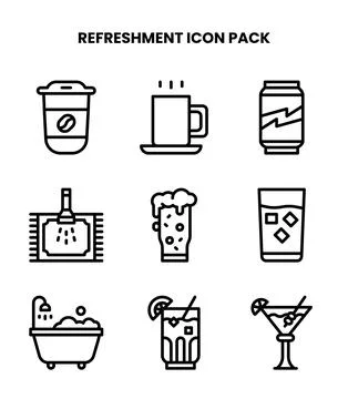 Refreshment Line UI Icons Pack イラスト素材