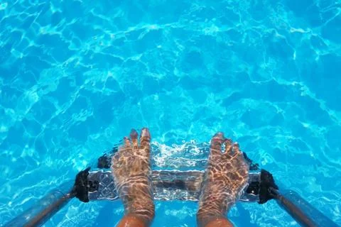 Refreshment by the pool Stock Photos