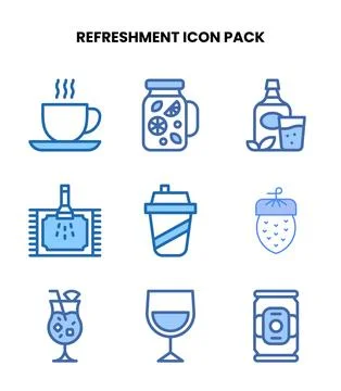 Refreshment Two Colour Graphics Icons Pack Ilustración de archivo