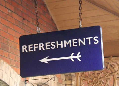 Refreshments Sign. Stock Photos