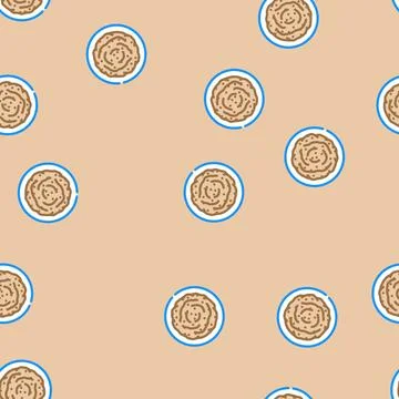 Refried beans mexican cuisine vector seamless pattern Stockillustratie