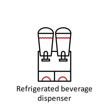 Refrigerated beverage dispenser icon. Element of restaurant professional Stock Illustration