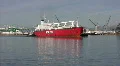 Refrigerated Cargo Ship in Channel HD Footage