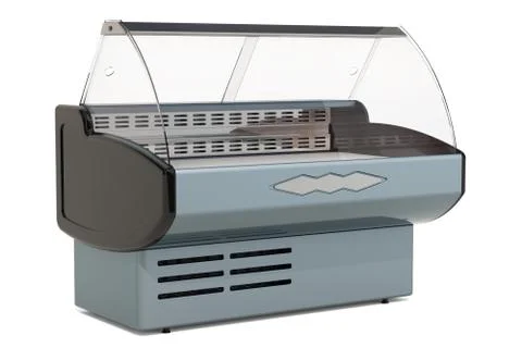 Refrigerated display case, 3D rendering Stock Illustration