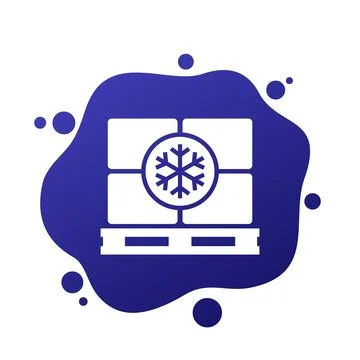 Refrigerated goods icon, pallet with boxes, temperature-sensitive items Stock Illustration