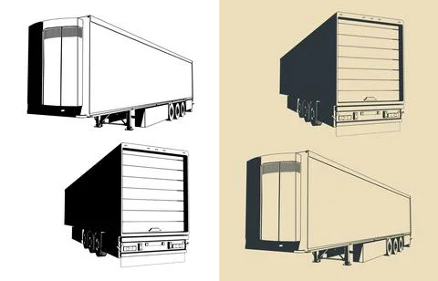 Refrigerated trailer Ilustración de archivo