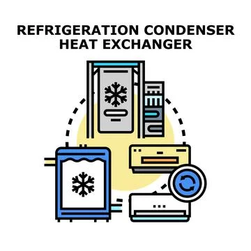 Refrigeration condenser heat exchanger system concept Stock-Illustration