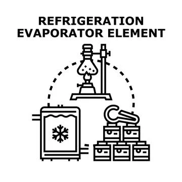 Refrigeration evaporator element concept vector illustration Stock Illustration