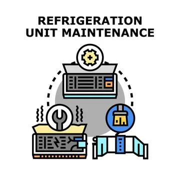 Refrigeration unit maintenance service vector concept Stock Illustration