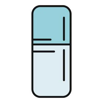 Refrigerator appliance flat design icon for kitchen Stock Illustration