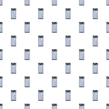 Refrigerator appliance pattern repeating on white background Stock Illustration