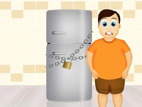 Refrigerator closed for diet Stock Illustration