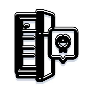 Refrigerator communicating with mouth speech bubble concept Stock Illustration